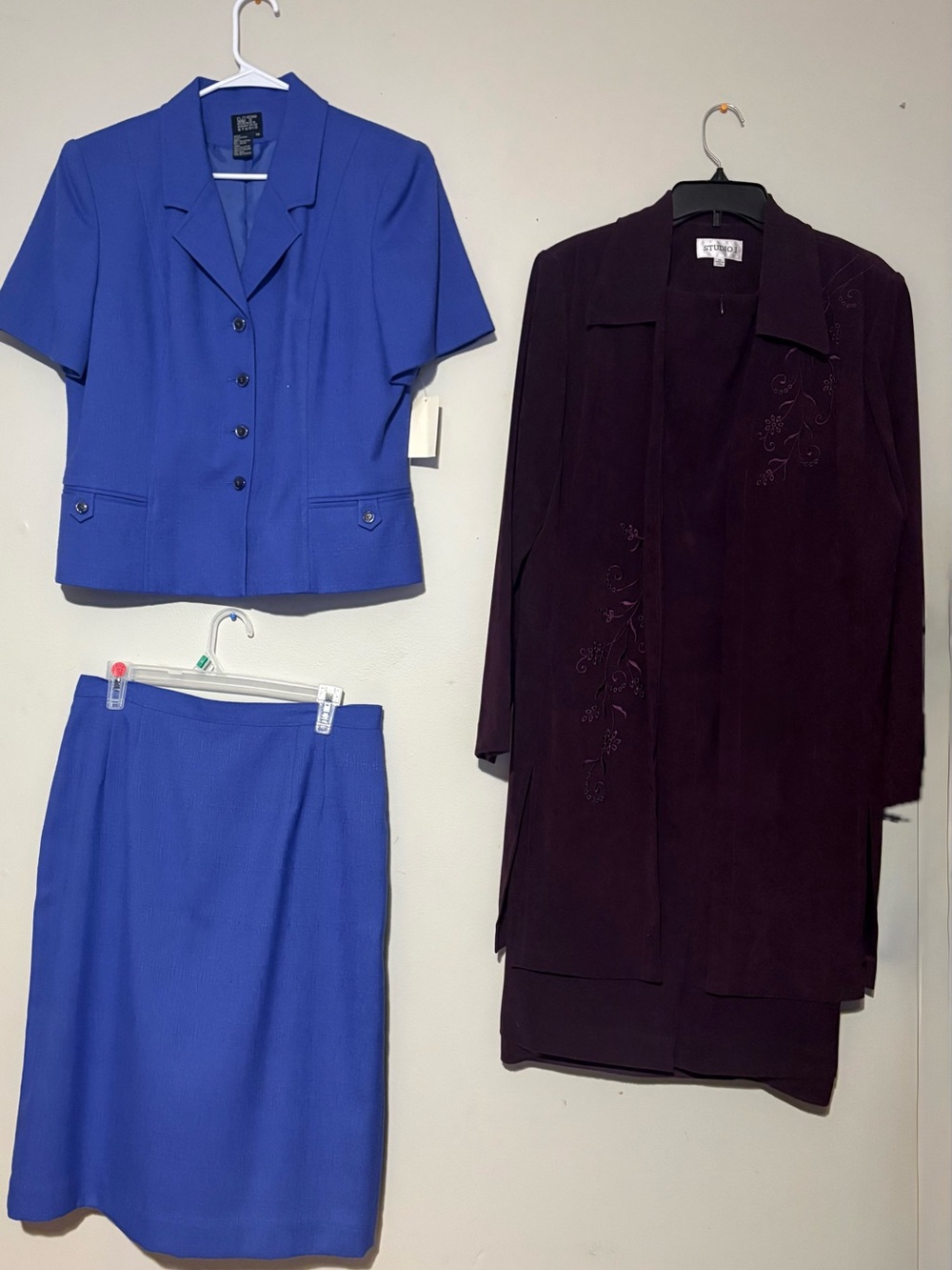 Studio I Two-Piece Royal Blue Midi Skirt Set